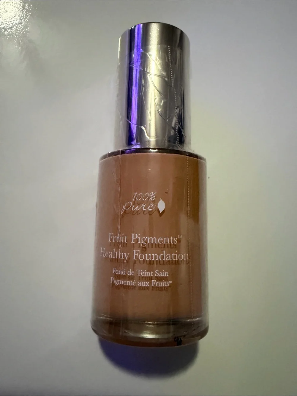 100% Pure Fruit Pigments Healthy Foundation — Pale Pink & White Packaging